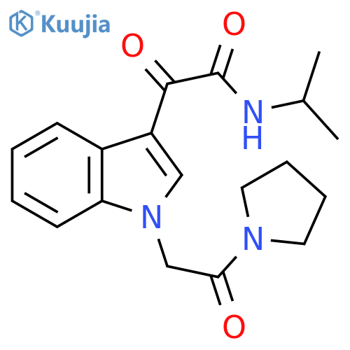 2-oxo-2-{1-2-oxo-2-(pyrrolidin-1-yl)ethyl-1H-indol-3-yl}-N-(propan-2-yl)acetamide structure