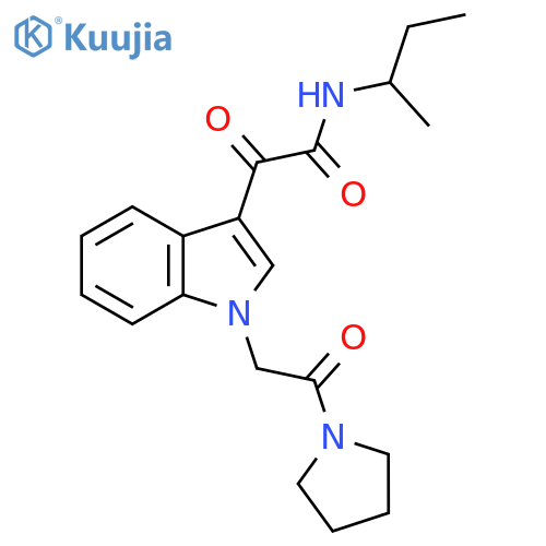N-(butan-2-yl)-2-oxo-2-{1-2-oxo-2-(pyrrolidin-1-yl)ethyl-1H-indol-3-yl}acetamide structure
