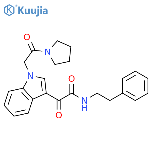 2-oxo-2-{1-2-oxo-2-(pyrrolidin-1-yl)ethyl-1H-indol-3-yl}-N-(2-phenylethyl)acetamide structure
