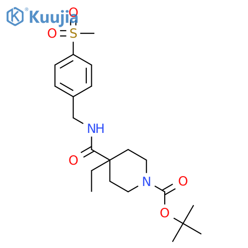 1-Piperidinecarboxylic acid,4-ethyl-4-[[[[4-(methylsulfonyl)phenyl]methyl]amino]carbonyl]-,1,1-dimethylethyl ester structure