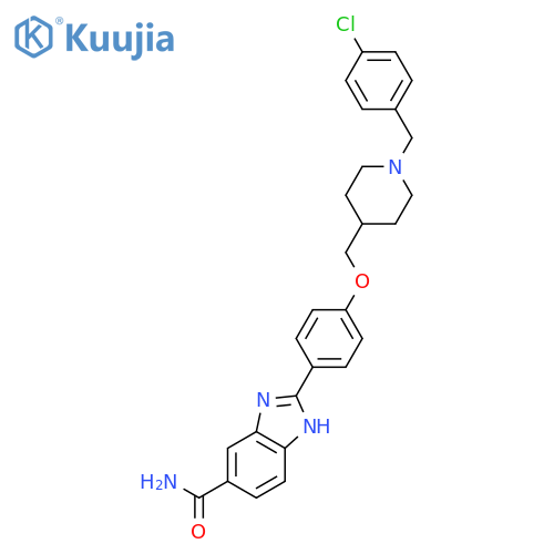 1H-Benzimidazole-5-carboxamide,2-[4-[[1-[(4-chlorophenyl)methyl]-4-piperidinyl]methoxy]phenyl]- structure