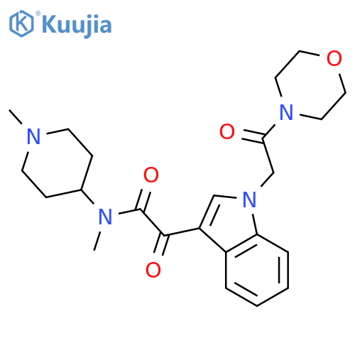 N-methyl-N-(1-methylpiperidin-4-yl)-2-{1-2-(morpholin-4-yl)-2-oxoethyl-1H-indol-3-yl}-2-oxoacetamide structure