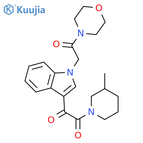 1-(3-methylpiperidin-1-yl)-2-{1-2-(morpholin-4-yl)-2-oxoethyl-1H-indol-3-yl}ethane-1,2-dione structure