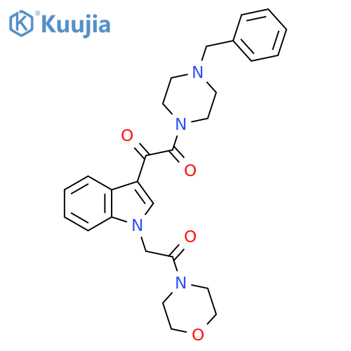 1-(4-benzylpiperazin-1-yl)-2-{1-2-(morpholin-4-yl)-2-oxoethyl-1H-indol-3-yl}ethane-1,2-dione structure