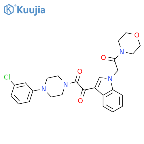 1-4-(3-chlorophenyl)piperazin-1-yl-2-{1-2-(morpholin-4-yl)-2-oxoethyl-1H-indol-3-yl}ethane-1,2-dione structure