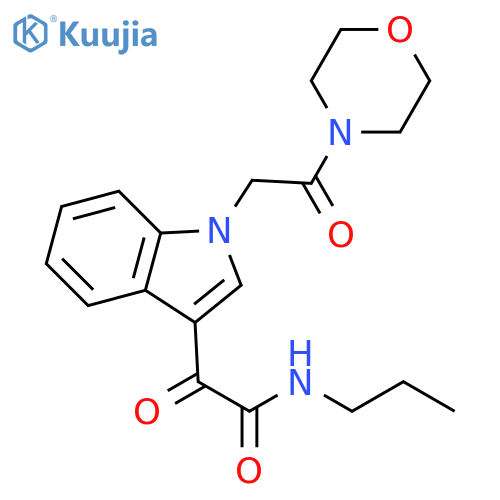 2-{1-2-(morpholin-4-yl)-2-oxoethyl-1H-indol-3-yl}-2-oxo-N-propylacetamide structure