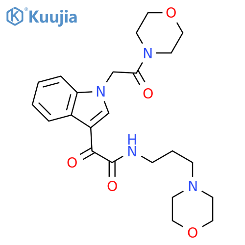 2-{1-2-(morpholin-4-yl)-2-oxoethyl-1H-indol-3-yl}-N-3-(morpholin-4-yl)propyl-2-oxoacetamide structure