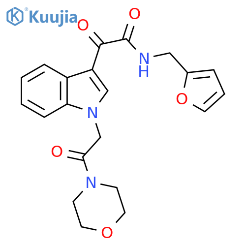 N-(furan-2-yl)methyl-2-{1-2-(morpholin-4-yl)-2-oxoethyl-1H-indol-3-yl}-2-oxoacetamide structure