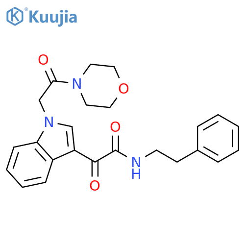 2-{1-2-(morpholin-4-yl)-2-oxoethyl-1H-indol-3-yl}-2-oxo-N-(2-phenylethyl)acetamide structure