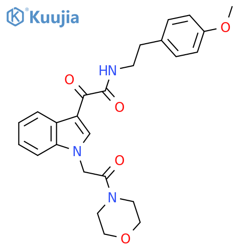 N-2-(4-methoxyphenyl)ethyl-2-{1-2-(morpholin-4-yl)-2-oxoethyl-1H-indol-3-yl}-2-oxoacetamide structure