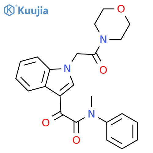 N-methyl-2-{1-2-(morpholin-4-yl)-2-oxoethyl-1H-indol-3-yl}-2-oxo-N-phenylacetamide structure