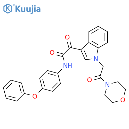 2-{1-2-(morpholin-4-yl)-2-oxoethyl-1H-indol-3-yl}-2-oxo-N-(4-phenoxyphenyl)acetamide structure
