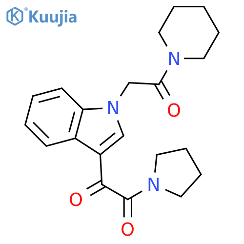 1-{1-2-oxo-2-(piperidin-1-yl)ethyl-1H-indol-3-yl}-2-(pyrrolidin-1-yl)ethane-1,2-dione structure