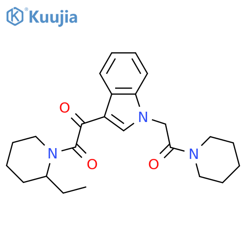 1-(2-ethylpiperidin-1-yl)-2-{1-2-oxo-2-(piperidin-1-yl)ethyl-1H-indol-3-yl}ethane-1,2-dione structure