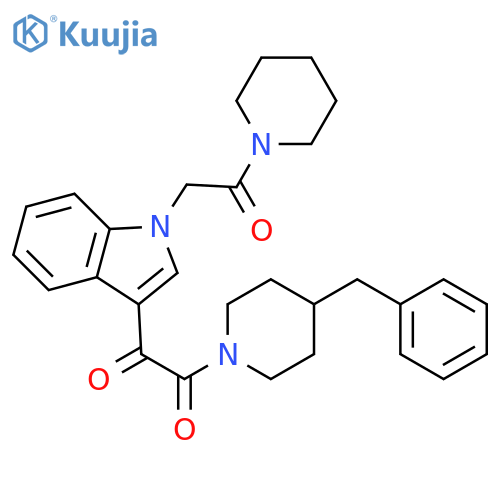 1-(4-benzylpiperidin-1-yl)-2-{1-2-oxo-2-(piperidin-1-yl)ethyl-1H-indol-3-yl}ethane-1,2-dione structure