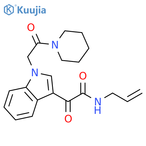 2-oxo-2-{1-2-oxo-2-(piperidin-1-yl)ethyl-1H-indol-3-yl}-N-(prop-2-en-1-yl)acetamide structure