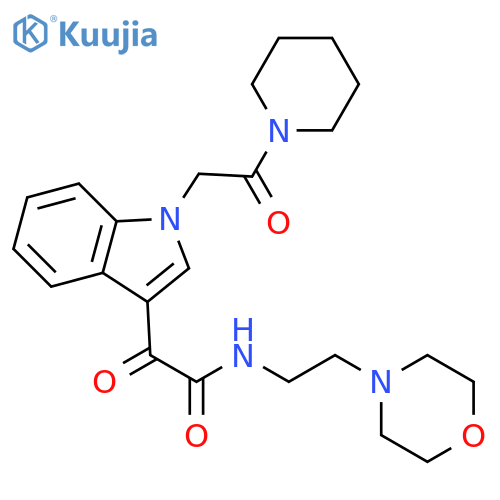 N-2-(morpholin-4-yl)ethyl-2-oxo-2-{1-2-oxo-2-(piperidin-1-yl)ethyl-1H-indol-3-yl}acetamide structure