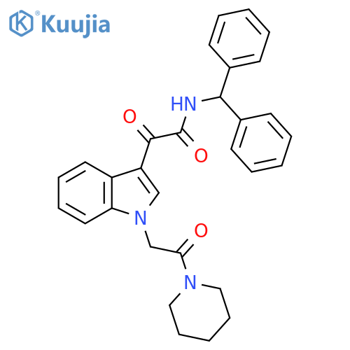 N-(diphenylmethyl)-2-oxo-2-{1-2-oxo-2-(piperidin-1-yl)ethyl-1H-indol-3-yl}acetamide structure