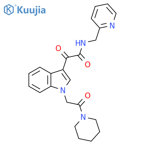 2-oxo-2-{1-2-oxo-2-(piperidin-1-yl)ethyl-1H-indol-3-yl}-N-(pyridin-2-yl)methylacetamide structure