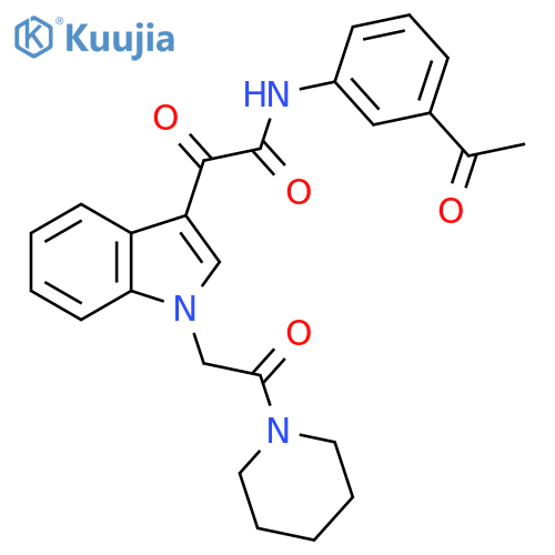 N-(3-acetylphenyl)-2-oxo-2-{1-2-oxo-2-(piperidin-1-yl)ethyl-1H-indol-3-yl}acetamide structure