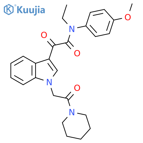 N-ethyl-N-(4-methoxyphenyl)-2-oxo-2-{1-2-oxo-2-(piperidin-1-yl)ethyl-1H-indol-3-yl}acetamide structure
