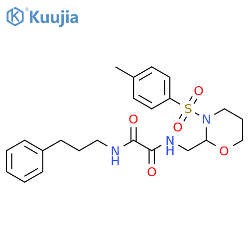 N-{3-(4-methylbenzenesulfonyl)-1,3-oxazinan-2-ylmethyl}-N'-(3-phenylpropyl)ethanediamide structure