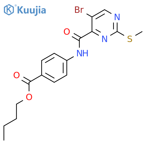 Butyl 4-({[5-bromo-2-(methylsulfanyl)pyrimidin-4-yl]carbonyl}amino)benzoate structure