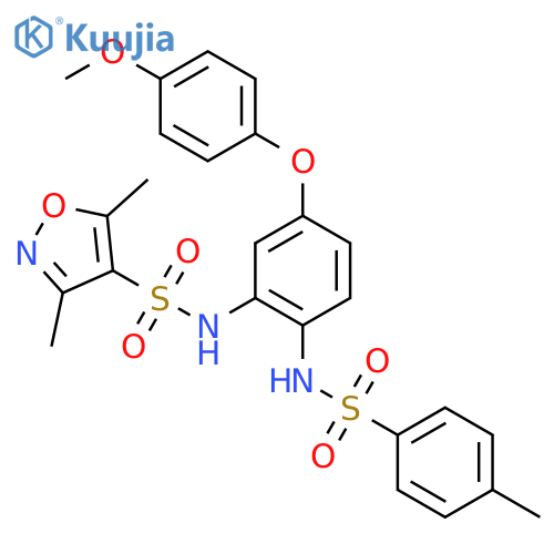 4-Isoxazolesulfonamide,N-[5-(4-methoxyphenoxy)-2-[[(4-methylphenyl)sulfonyl]amino]phenyl]-3,5-dimethyl- structure