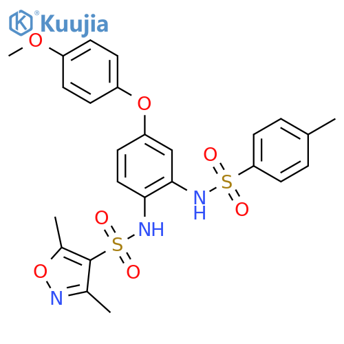 4-Isoxazolesulfonamide,N-[4-(4-methoxyphenoxy)-2-[[(4-methylphenyl)sulfonyl]amino]phenyl]-3,5-dimethyl- structure