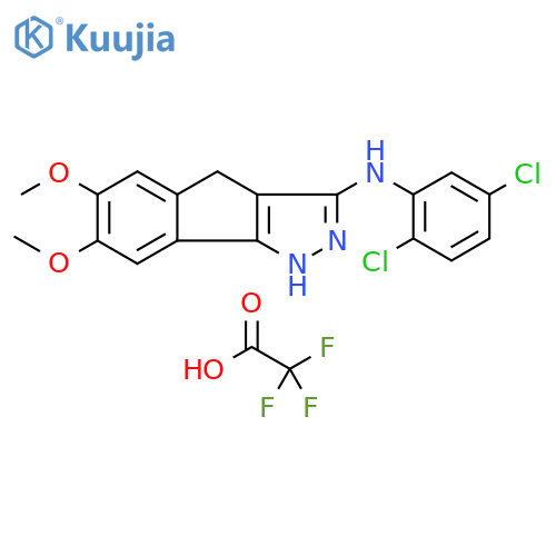 Indeno[1,2-c]pyrazol-3-amine,N-(2,5-dichlorophenyl)-1,4-dihydro-6,7-dimethoxy-,mono(trifluoroacetate) structure
