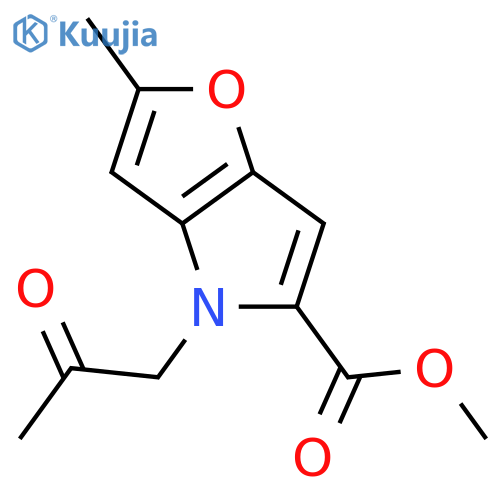 4H-Furo[3,2-b]pyrrole-5-carboxylic acid, 2-methyl-4-(2-oxopropyl)-,methyl ester structure