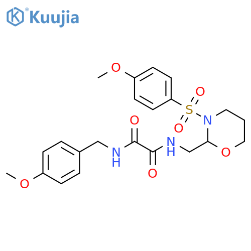 N-{3-(4-methoxybenzenesulfonyl)-1,3-oxazinan-2-ylmethyl}-N'-(4-methoxyphenyl)methylethanediamide structure