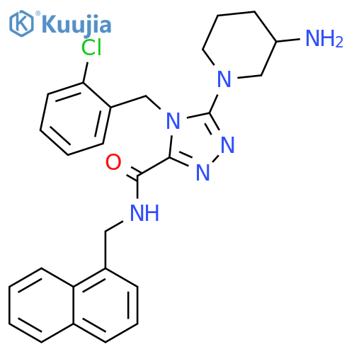 4H-1,2,4-Triazole-3-carboxamide,5-(3-amino-1-piperidinyl)-4-[(2-chlorophenyl)methyl]-N-(1-naphthalenylmethyl)- structure