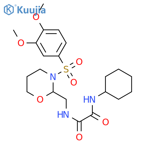 N'-cyclohexyl-N-{3-(3,4-dimethoxybenzenesulfonyl)-1,3-oxazinan-2-ylmethyl}ethanediamide structure