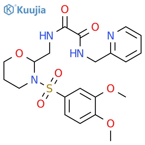 N-{3-(3,4-dimethoxybenzenesulfonyl)-1,3-oxazinan-2-ylmethyl}-N'-(pyridin-2-yl)methylethanediamide structure