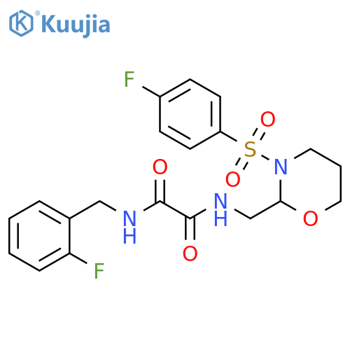 N-{3-(4-fluorobenzenesulfonyl)-1,3-oxazinan-2-ylmethyl}-N'-(2-fluorophenyl)methylethanediamide structure
