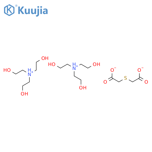 bis[2-hydroxy-N,N-bis(2-hydroxyethyl)ethanaminium] 2,2'-sulfanediyldiacetate structure