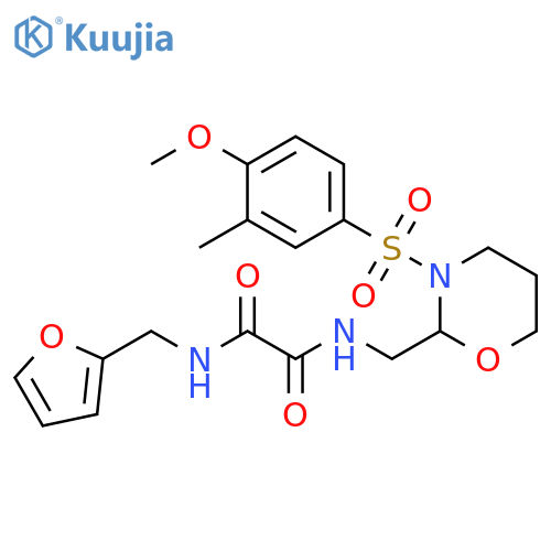 N-(furan-2-yl)methyl-N'-{3-(4-methoxy-3-methylbenzenesulfonyl)-1,3-oxazinan-2-ylmethyl}ethanediamide structure