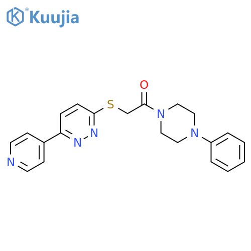 1-(4-phenylpiperazin-1-yl)-2-{6-(pyridin-4-yl)pyridazin-3-ylsulfanyl}ethan-1-one structure
