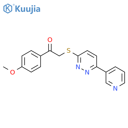 1-(4-methoxyphenyl)-2-{6-(pyridin-3-yl)pyridazin-3-ylsulfanyl}ethan-1-one structure