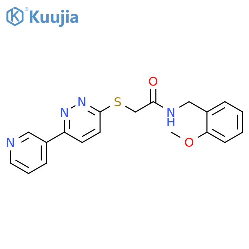 N-(2-methoxyphenyl)methyl-2-{6-(pyridin-3-yl)pyridazin-3-ylsulfanyl}acetamide structure