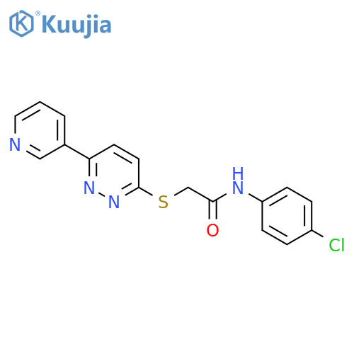 N-(4-chlorophenyl)-2-{6-(pyridin-3-yl)pyridazin-3-ylsulfanyl}acetamide structure