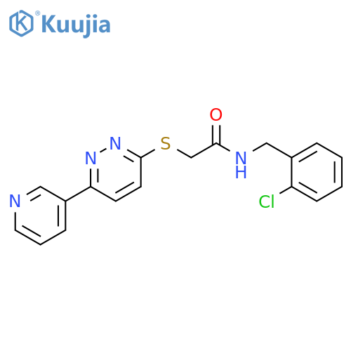 N-(2-chlorophenyl)methyl-2-{6-(pyridin-3-yl)pyridazin-3-ylsulfanyl}acetamide structure