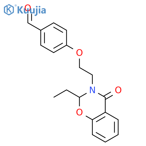 Benzaldehyde, 4-[2-(2-ethyl-4-oxo-2H-1,3-benzoxazin-3(4H)-yl)ethoxy]- structure