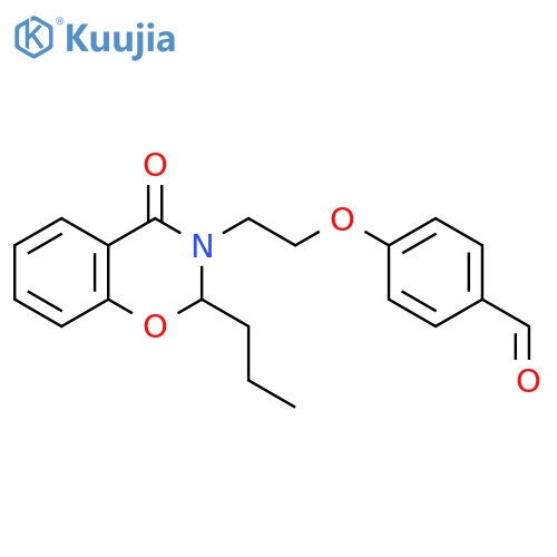 Benzaldehyde,4-[2-(4-oxo-2-propyl-2H-1,3-benzoxazin-3(4H)-yl)ethoxy]- structure
