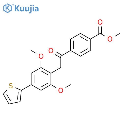 Benzoic acid, 4-[[2,6-dimethoxy-4-(2-thienyl)phenyl]acetyl]-, methylester structure