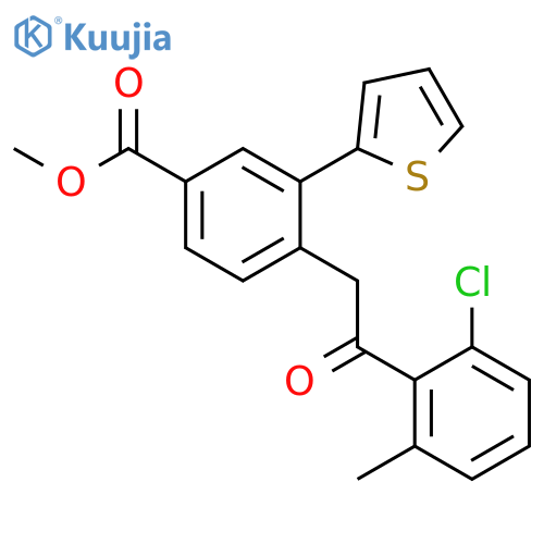 Benzoic acid, 4-[2-(2-chloro-6-methylphenyl)-2-oxoethyl]-3-(2-thienyl)-,methyl ester structure