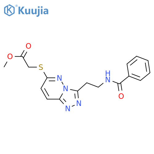 methyl 2-({3-2-(phenylformamido)ethyl-1,2,4triazolo4,3-bpyridazin-6-yl}sulfanyl)acetate structure