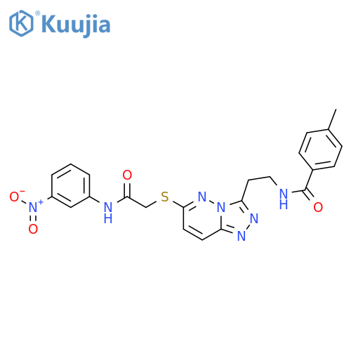 4-methyl-N-{2-6-({(3-nitrophenyl)carbamoylmethyl}sulfanyl)-1,2,4triazolo4,3-bpyridazin-3-ylethyl}benzamide structure