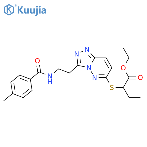 ethyl 2-(3-{2-(4-methylphenyl)formamidoethyl}-1,2,4triazolo4,3-bpyridazin-6-yl)sulfanylbutanoate structure